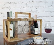 Ящик с вином и бокалами
