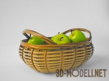 3d-модель Корзина с зелеными яблоками