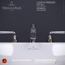 3d-модель Раковина Villeroy&Boch LoopFriends и смеситель Domicil