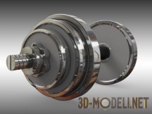 3d-модель Гантель с блинами разного веса и диаметра