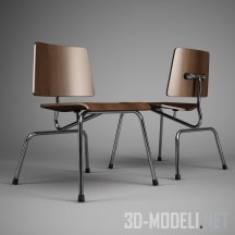 3d-модель Современный стул из дерева и металла