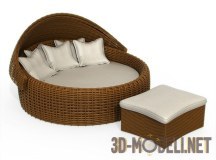 3d-модель Круглая кровать из ротанга