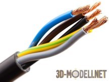 3d-модель Пятижильный электрический кабель