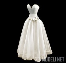 3d-модель Свадебное платье с корсетом