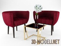 3d-модель Два кресла и стол от Garda Decor