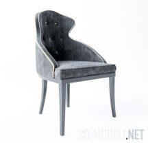 3d-модель Велюровый стул с фигурной спинкой
