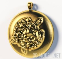 3d-модель Золотой кулон с черепахой