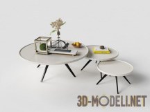 3d-модель Три круглых столика на тонких ножках