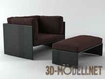 3d-модель «Slim Line» от Dedon - кресло и скамеечка для ног
