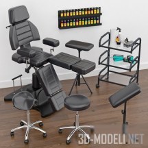 3d-модель Комплект мебели для Tattoo-салона