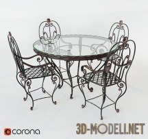 3d-модель Набор кованой мебели в классическом стиле