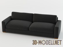 3d-модель Черный низкий диван
