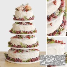 3d-модель Свадебный торт с ягодами
