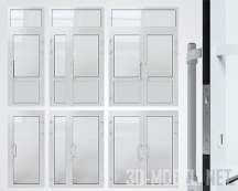 3d-модель Шесть вариантов алюминиевых дверей
