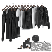 3d-модель Черно-белый женский гардероб