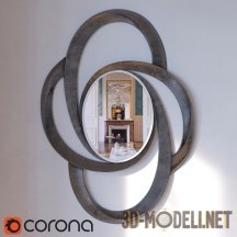 3d-модель Cовременное зеркало в раме кругами