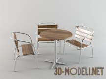 3d-модель Столик и три кресла для летнего кафе