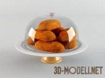 3d-модель Пирожки в хлебнице на ножке