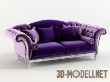 3d-модель Небольшой диван с резьбой и капитоне