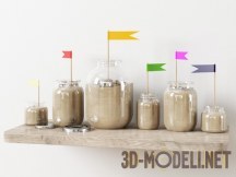 3d-модель Декоративные баночки с песком
