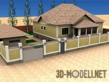 3d-модель Загородный дом с участком