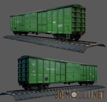 3d-модель Зеленый товарный вагон РЖД