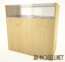 3d-модель Деревянная витрина для журналов