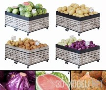 3d-модель Стеллажи для овощей и фруктов