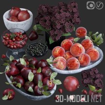 3d-модель Фрукты, ягоды и зелень