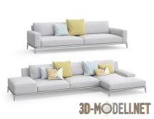 Комлект светло-серых диванов с подушками