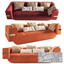 3d-модель Кожаный диван LONGHI MI
