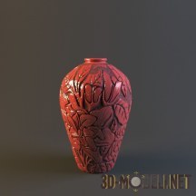 3d-модель Красная китайская ваза