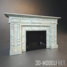 3d-модель Классический камин из светлого мрамора