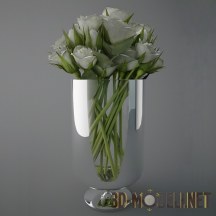 3d-модель Букет коротких белых роз