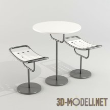 3d-модель Стол и стулья в техно-стиле