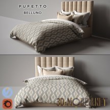 3d-модель Кровать с высокой спинкой «Belluno» Pufetto