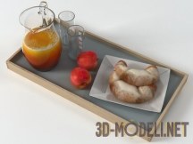 3d-модель Поднос с завтраком