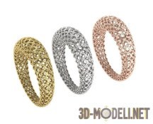 3d-модель Итальянское кольцо в трех вариантах металла