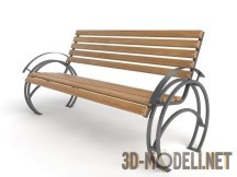 3d-модель Скамейка на металлических ножках