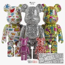 3d-модель Фигурки Bearbrick Keith Haring
