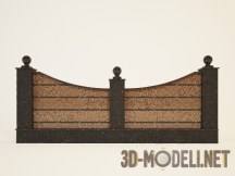 Забор с гранитными плитами в дизайне