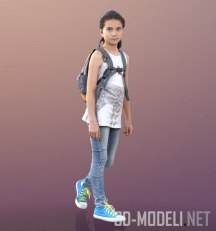 3d-модель Девочка Софи с рюкзаком и в кроссовками (3D-скан)