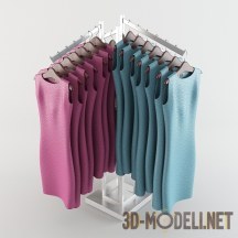 3d-модель Набор платьев на вешалках