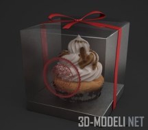 3d-модель Пирожное в коробке
