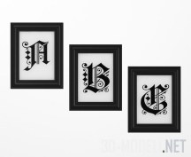 3d-модель Постеры с готическими буквицами