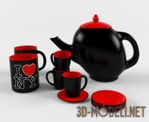 3d-модель Кофейный сервиз «I love NY»