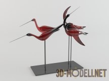 3d-модель Четыре рубиновые птицы