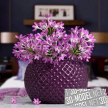 3d-модель Мелкие розовые цветочки в вазе