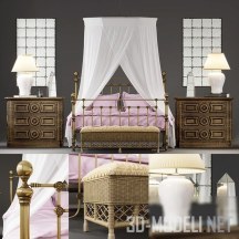 3d-модель Набор мебели и аксессуаров в спальню от Eichholtz