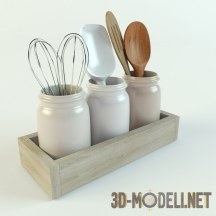3d-модель Ящичек с кухонной утварью